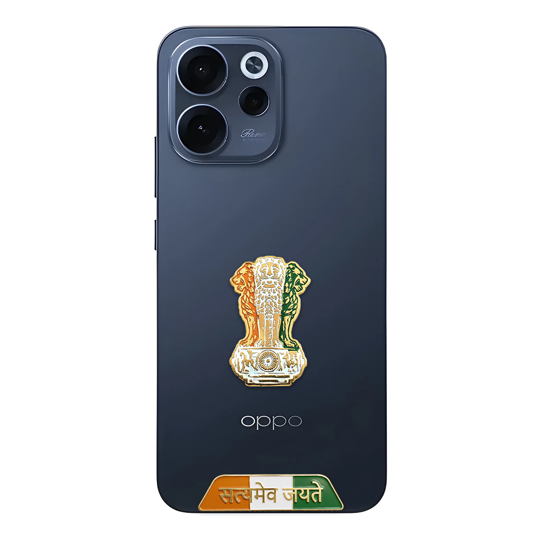 Oppo Reno 15C 5G Compatible Satyamev Jayate 3D Metal Emblem Sticker