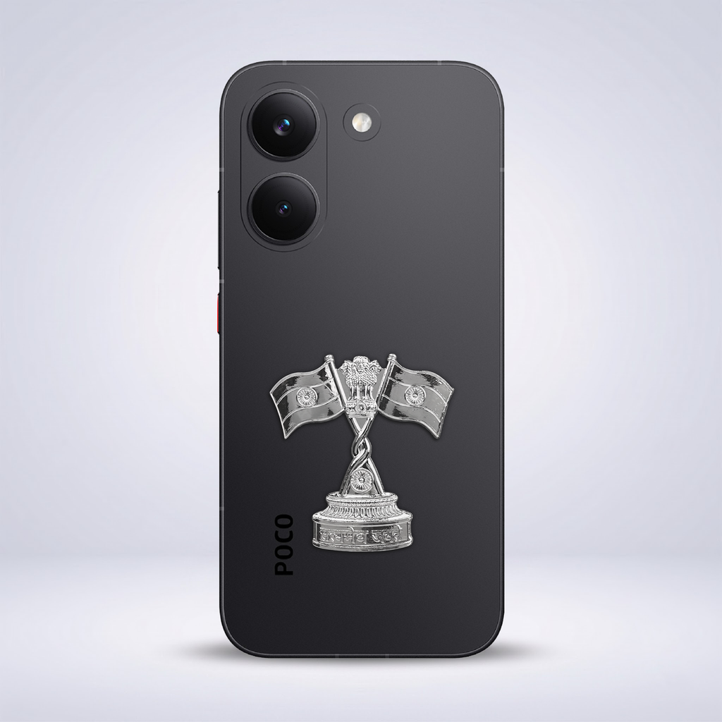 POCO X8 Pro 5G Compatible Satyamev Jayate 3D Metal Emblem Sticker