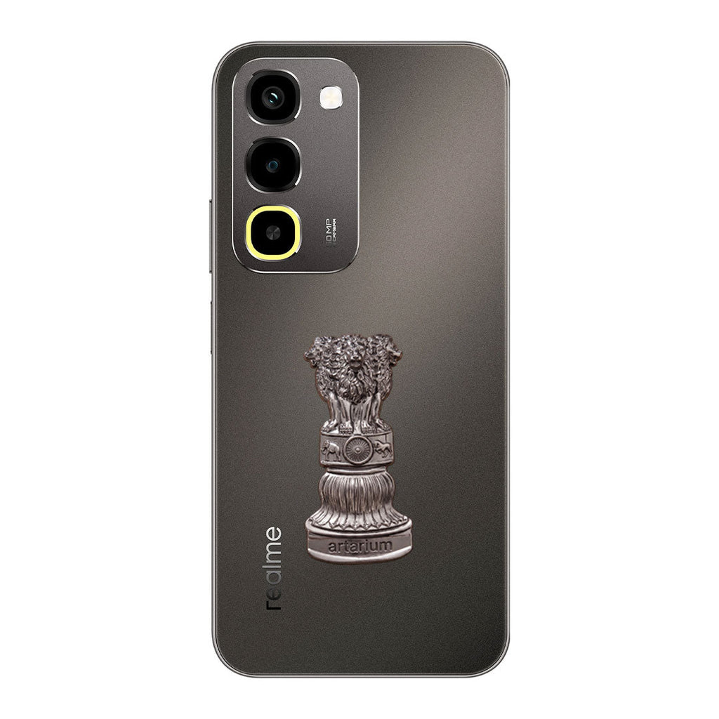 Realme P4R 5G Compatible Satyamev Jayate 3D Metal Emblem Sticker