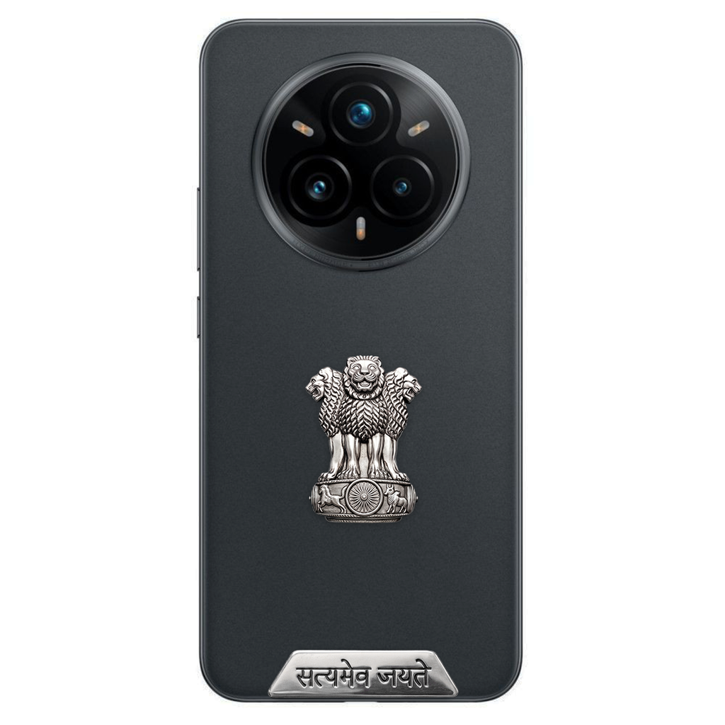 Realme 14 Pro+ 5G Compatible Satyamev Jayate 3D Metal Emblem Sticker