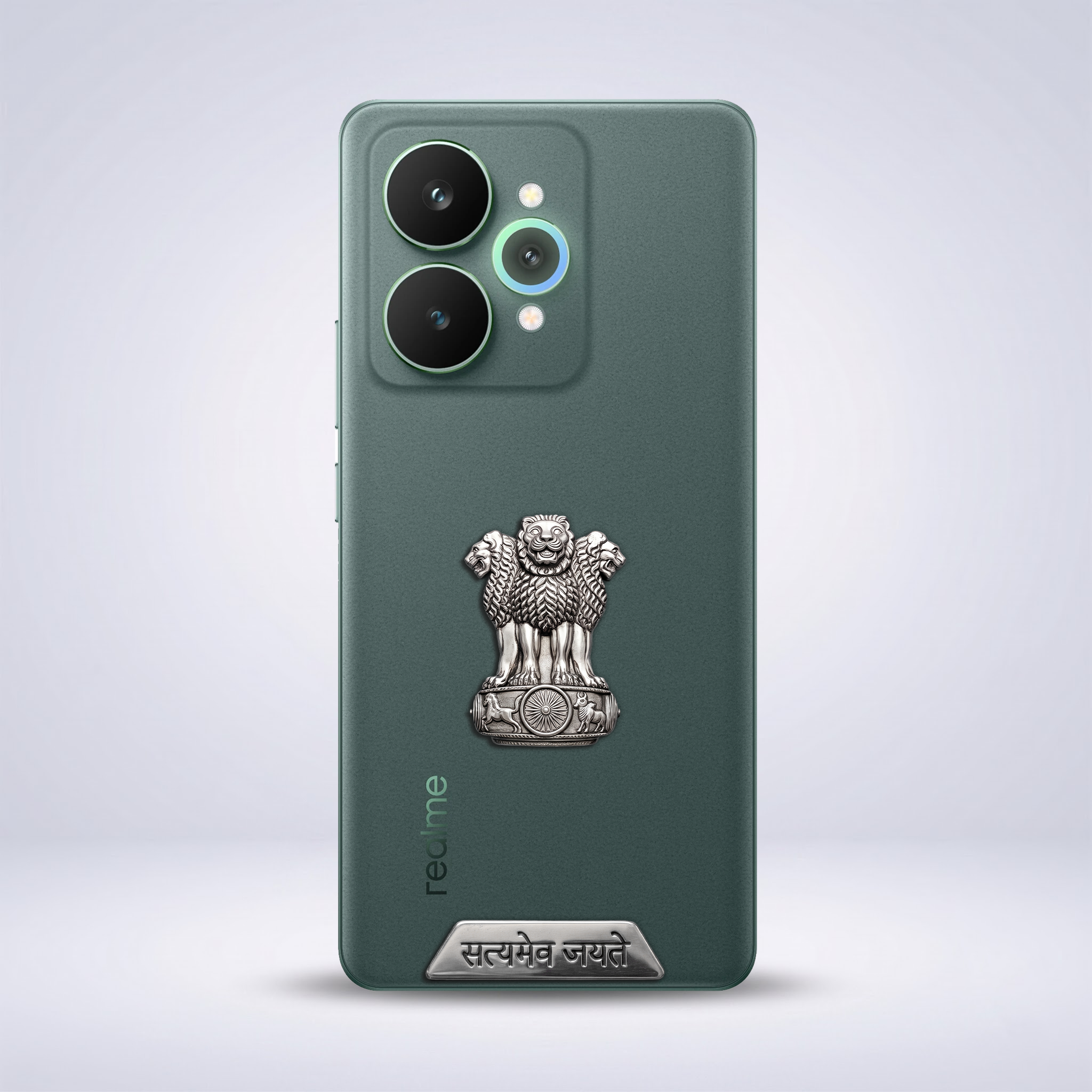 Realme 15 5G Compatible Satyamev Jayate 3D Metal Emblem Sticker