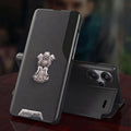 Redmi Note 13 Pro+ 5G Metal Satyamev Jayate 2-in-1 Emblem Half-Window Leather Flip Case