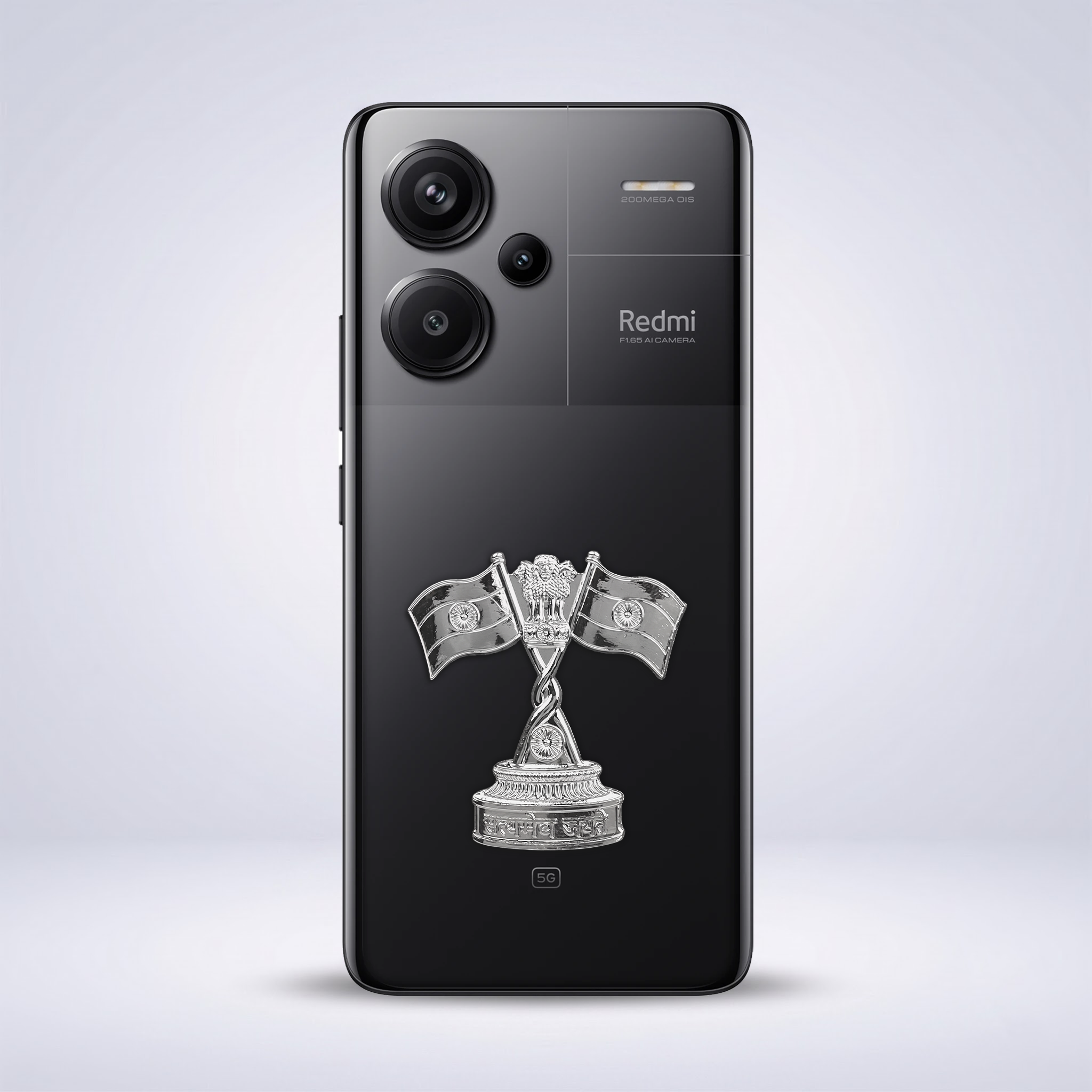 Redmi Note 13 Pro+ 5G Compatible Satyamev Jayate 3D Metal Emblem Sticker