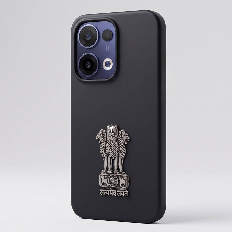 Oppo Reno 13 5G Compatible Satyamev Jayate 3D Metal Emblem Sticker
