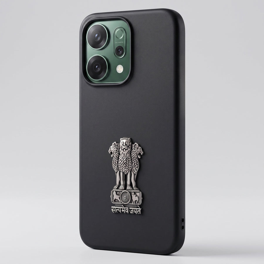 Oppo Reno 14 5G Compatible Satyamev Jayate 3D Metal Emblem Sticker