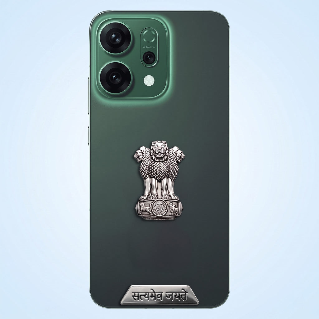 Oppo Reno 14 5G Compatible Satyamev Jayate 3D Metal Emblem Sticker