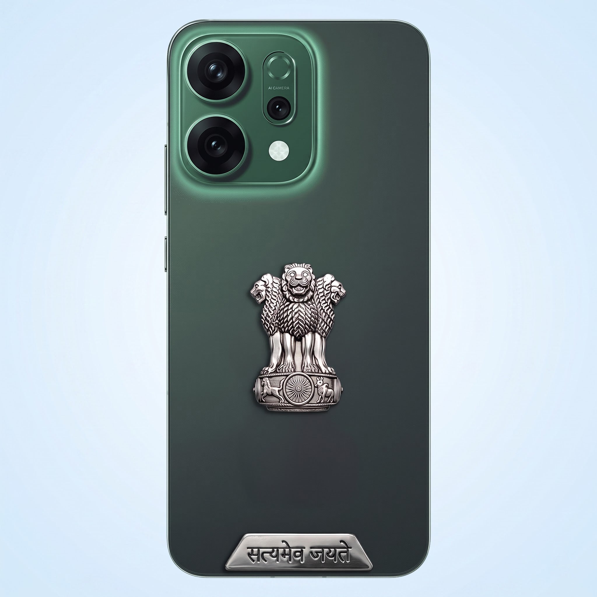 Oppo Reno 14 5G Compatible Satyamev Jayate 3D Metal Emblem Sticker