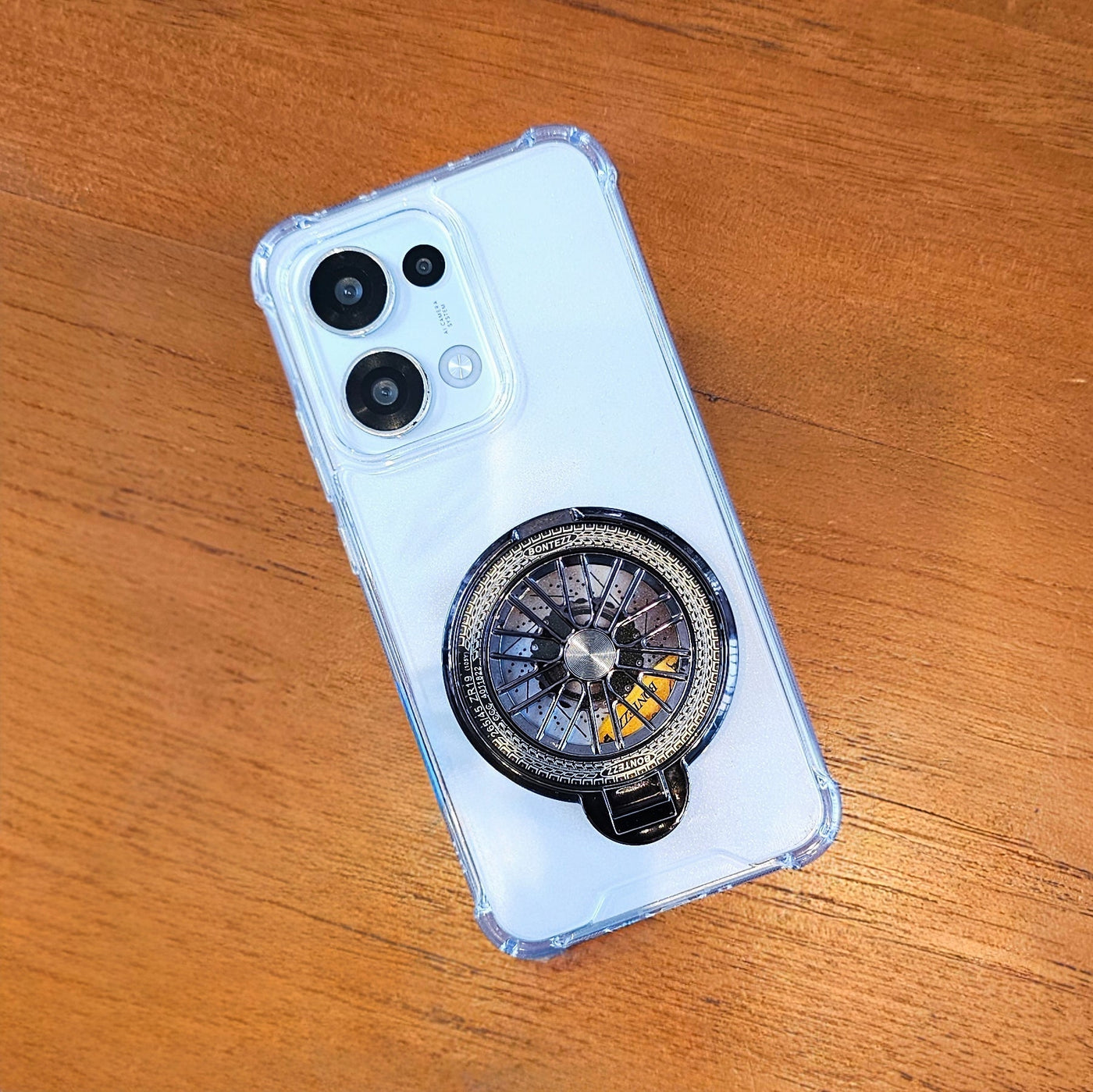 Oppo Reno 13 5G 100% Original Transparent Four Corner Stress Buster Wheel Case