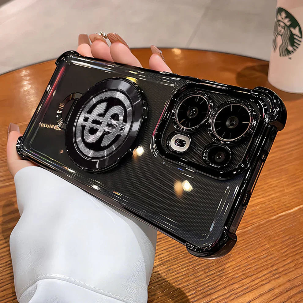 Oppo Reno 13 5G Four Corner Airbags 100% Original Astro Money Magnet Rotating Dollar Case