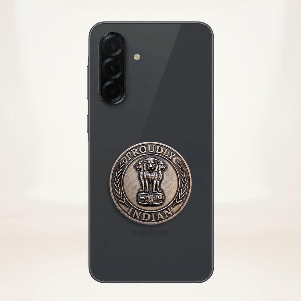 Samsung Galaxy A55 5G Compatible Satyamev Jayate 3D Metal Emblem Sticker