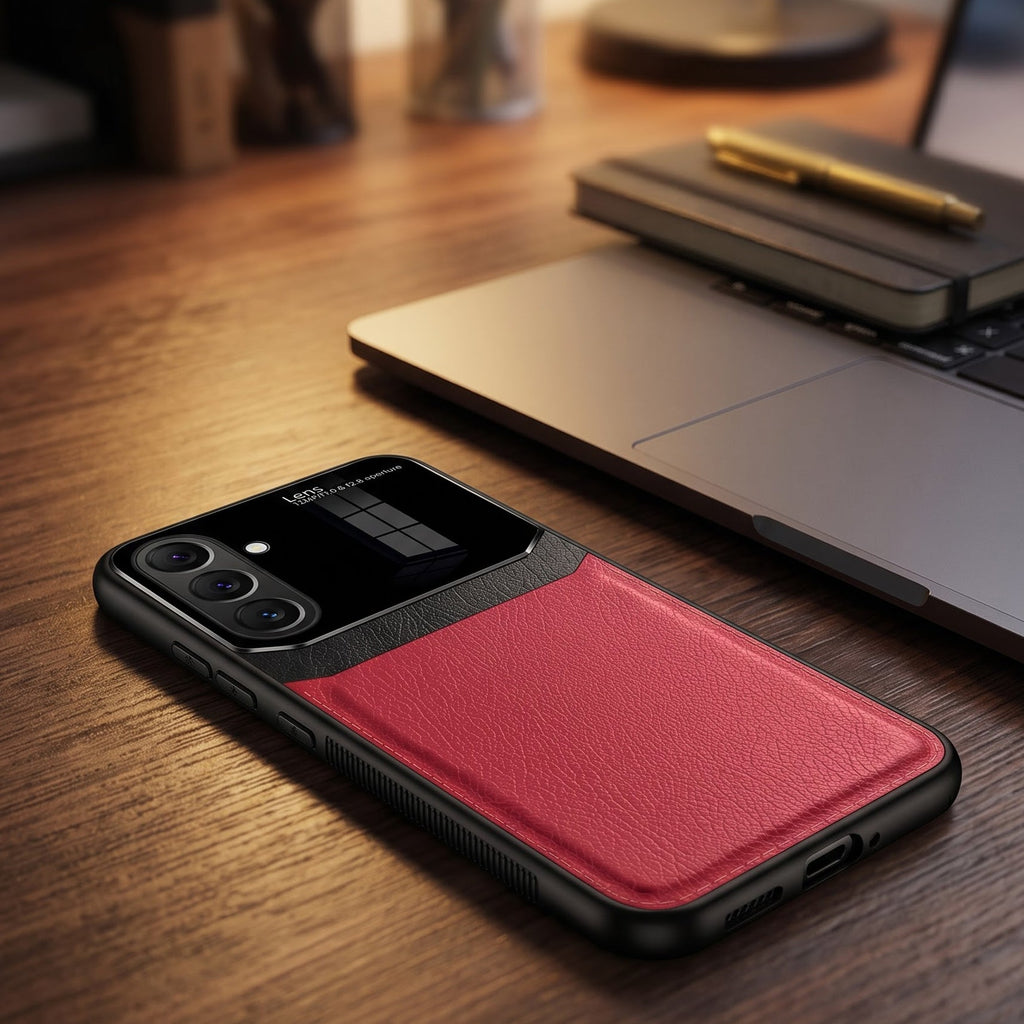 Samsung Galaxy A57 5G Premium Leather Lens Protective Case
