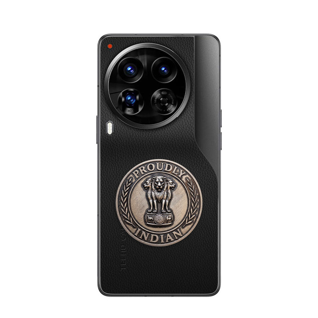 Tecno Camon 30 Premier 5G Compatible Satyamev Jayate 3D Metal Emblem Sticker