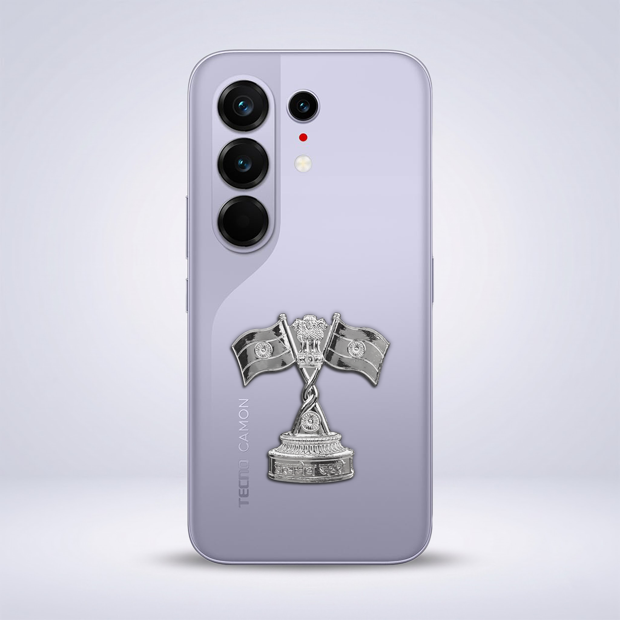 Tecno Camon 50 Ultra 5G Compatible Satyamev Jayate 3D Metal Emblem Sticker