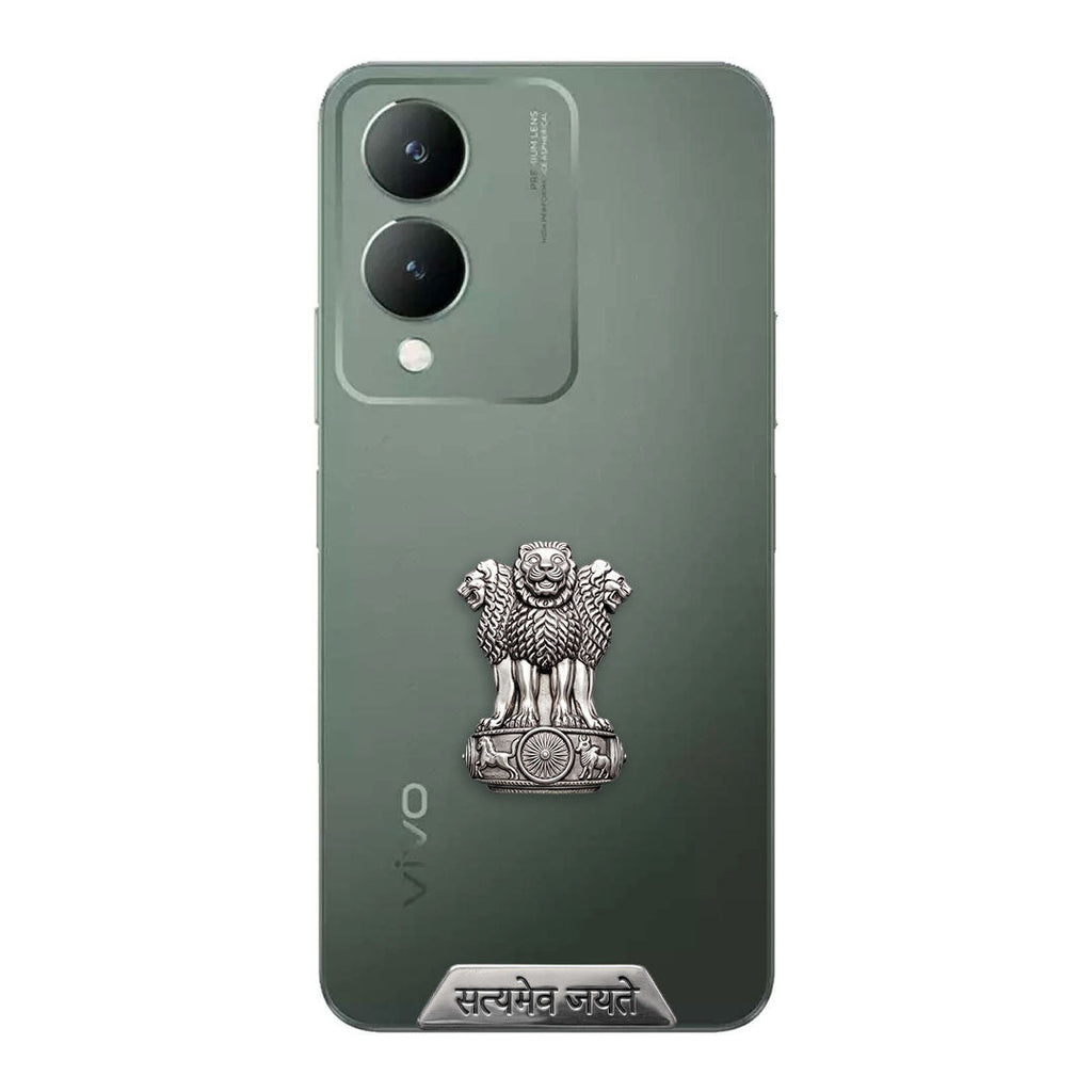 Vivo Y17s 5G Compatible Satyamev Jayate 3D Metal Emblem Sticker