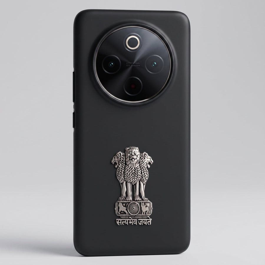 Vivo T4 5G Compatible Satyamev Jayate 3D Metal Emblem Sticker