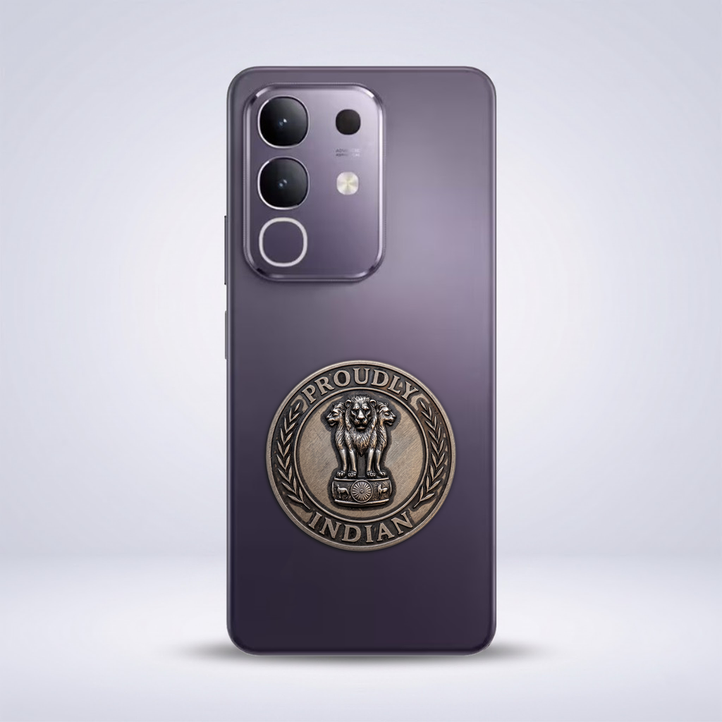 Vivo T4x 5G Compatible Satyamev Jayate 3D Metal Emblem Sticker