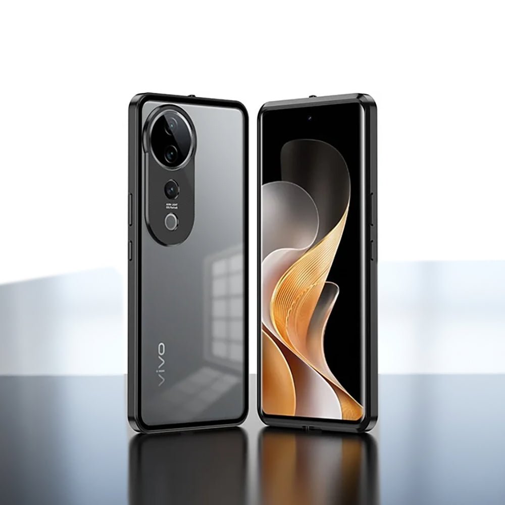 Vivo V40 Pro 5G Aluminium Metal Bumper Shield Transparent Back Case