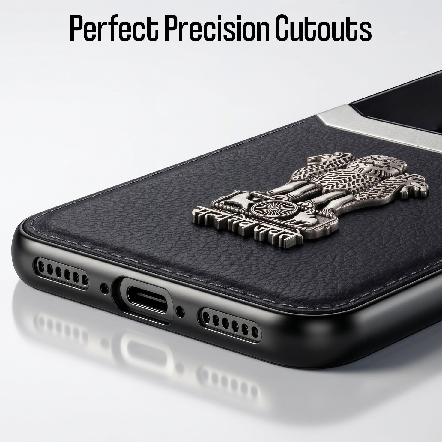 Vivo V60 5G Satyamev Jayate 3D Metal Leather Back Case