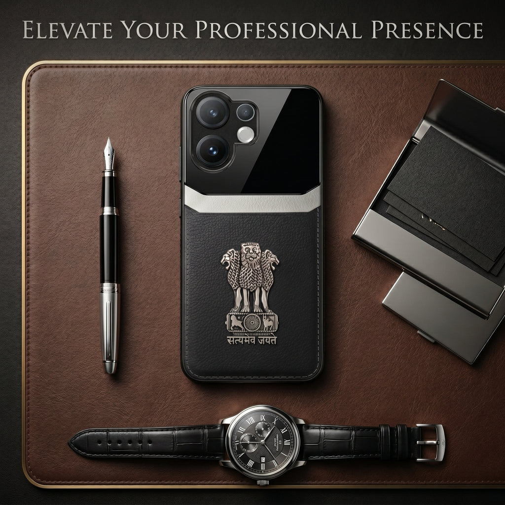 Vivo V60 5G Satyamev Jayate 3D Metal Leather Back Case