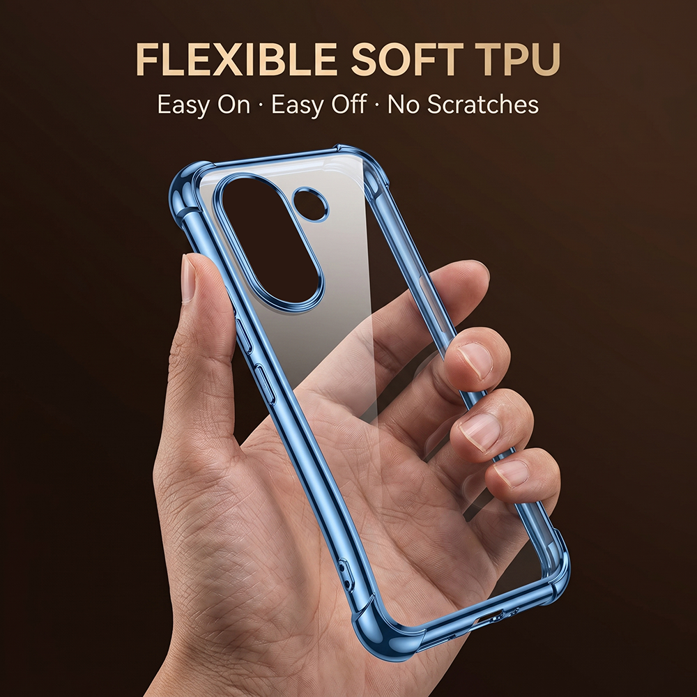 Vivo V60e 5G Anti-Yellow Electroplating Transparent Airbags Case