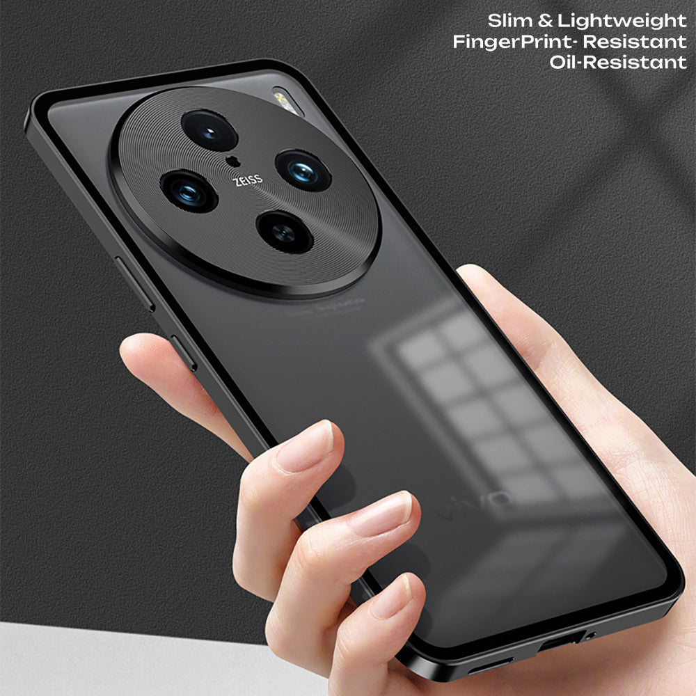 Vivo X200 5G Aluminium Metal Bumper Shield Transparent Back Case