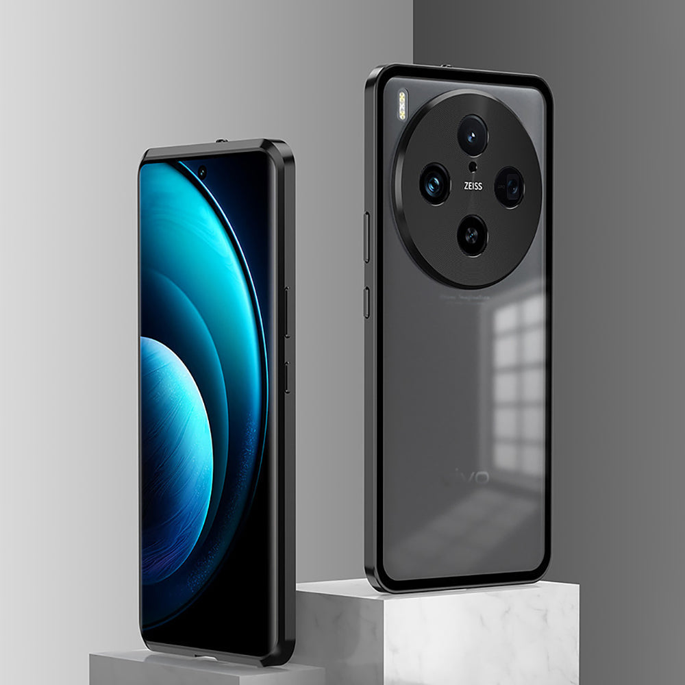 Vivo X300 5G Aluminium Metal Bumper Shield Transparent Back Case
