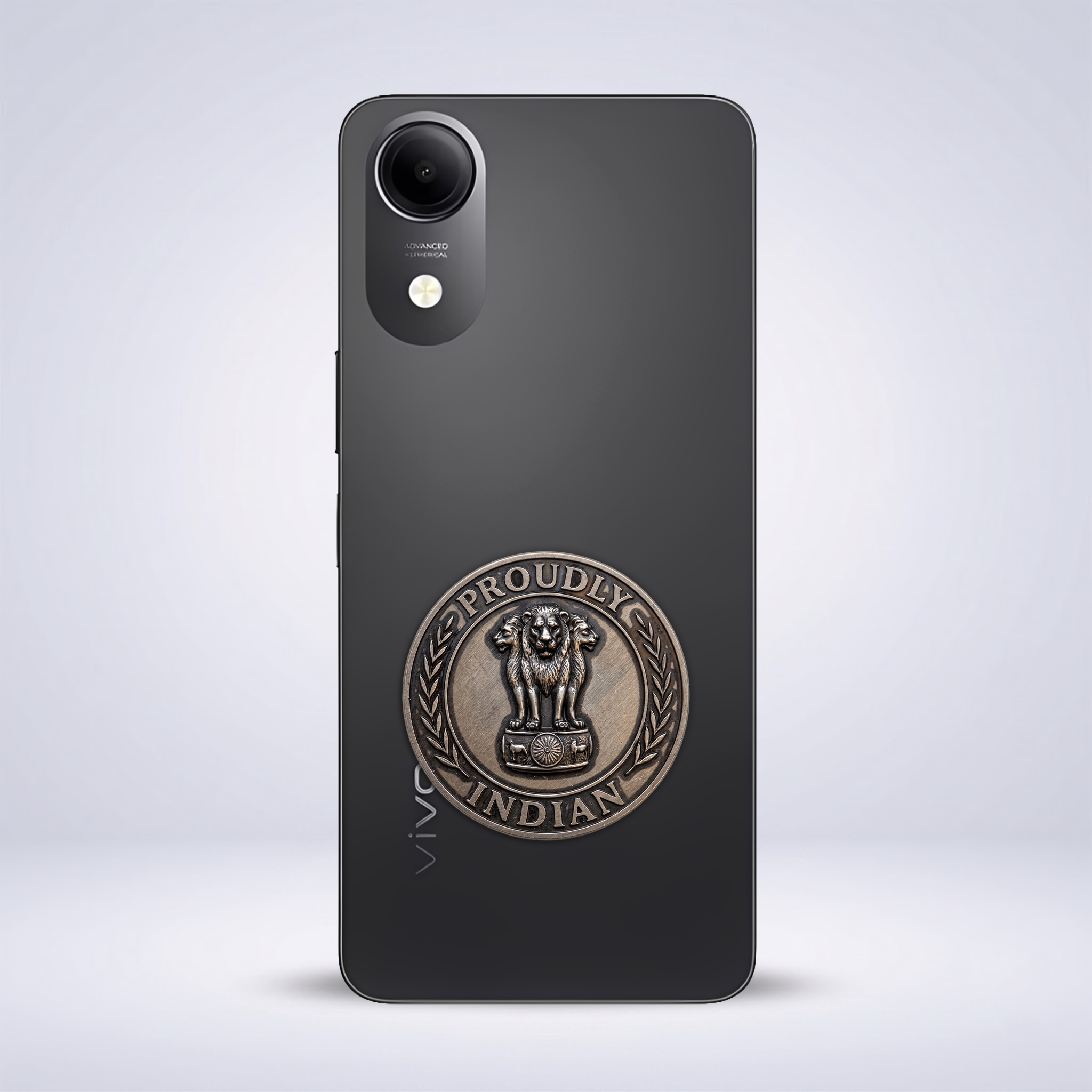 Vivo T5e 5G Compatible Satyamev Jayate 3D Metal Emblem Sticker