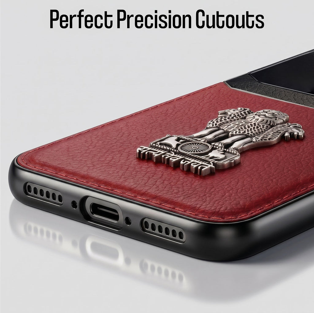 Vivo V60 5G Satyamev Jayate 3D Metal Leather Back Case