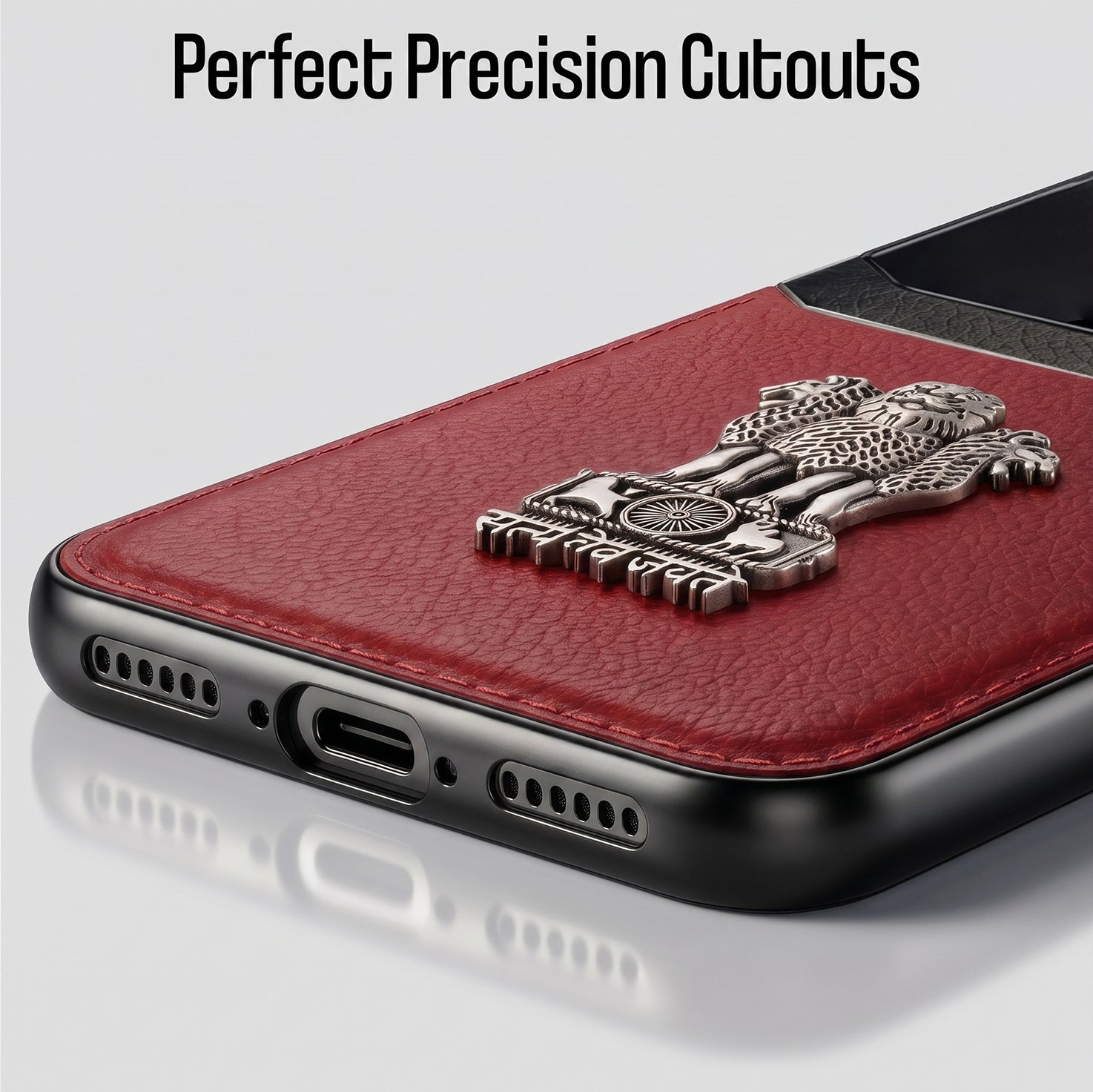 Vivo V60 5G Satyamev Jayate 3D Metal Leather Back Case