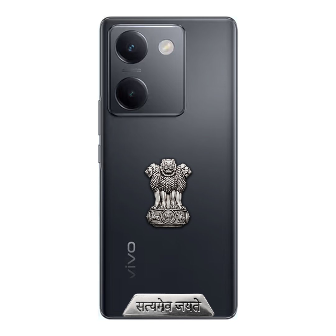Vivo Y200 Pro 5G Compatible Satyamev Jayate 3D Metal Emblem Sticker