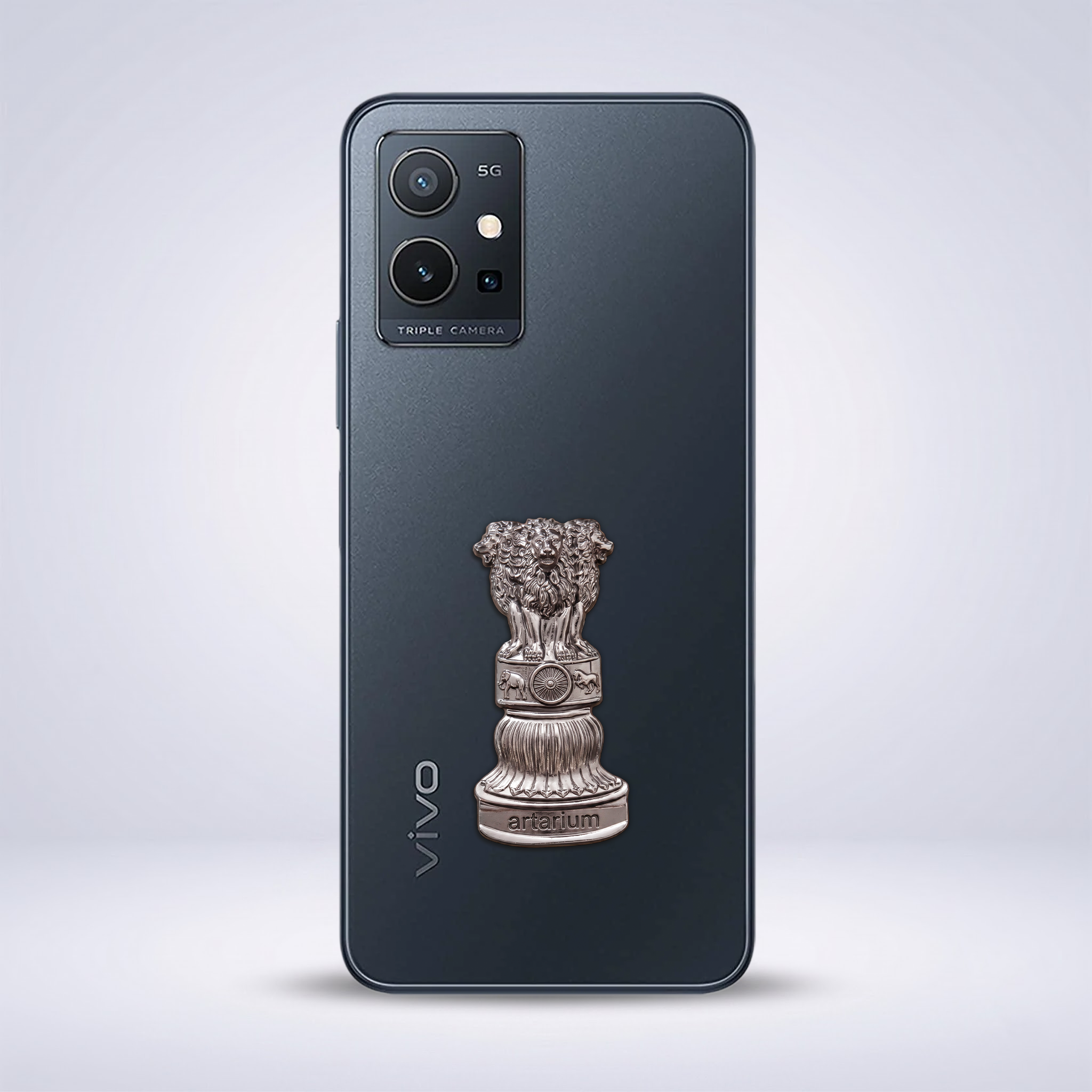 Vivo Y75 5G Compatible Satyamev Jayate 3D Metal Emblem Sticker