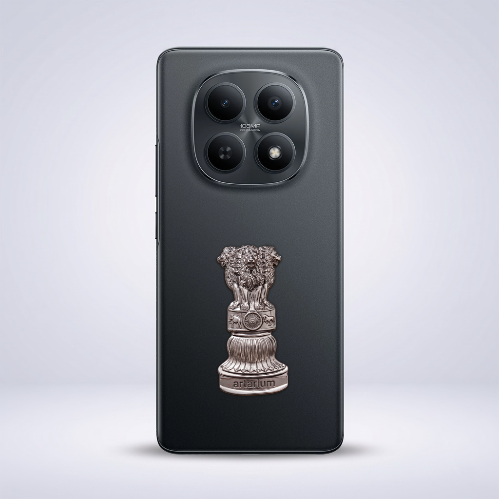 Redmi Note 15 5G Compatible Satyamev Jayate 3D Metal Emblem Sticker