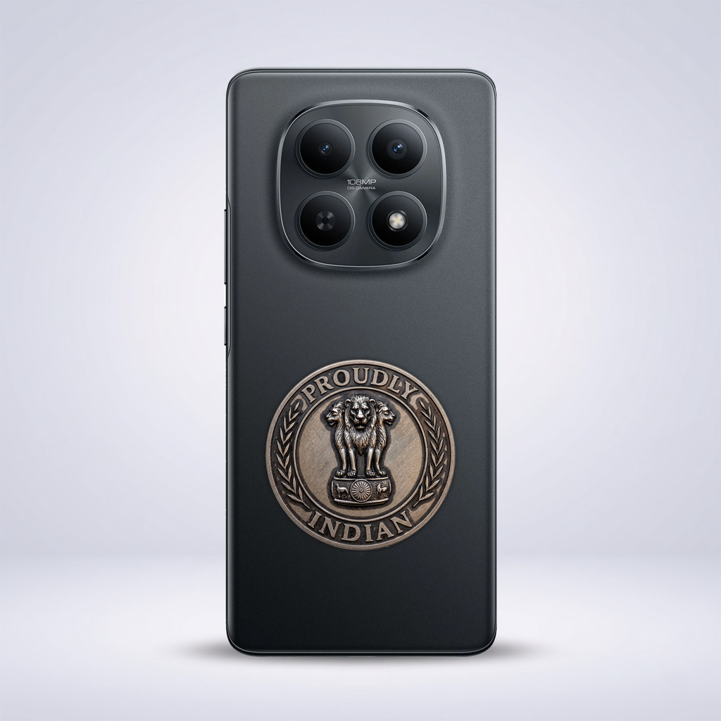 Redmi Note 15 5G Compatible Satyamev Jayate 3D Metal Emblem Sticker