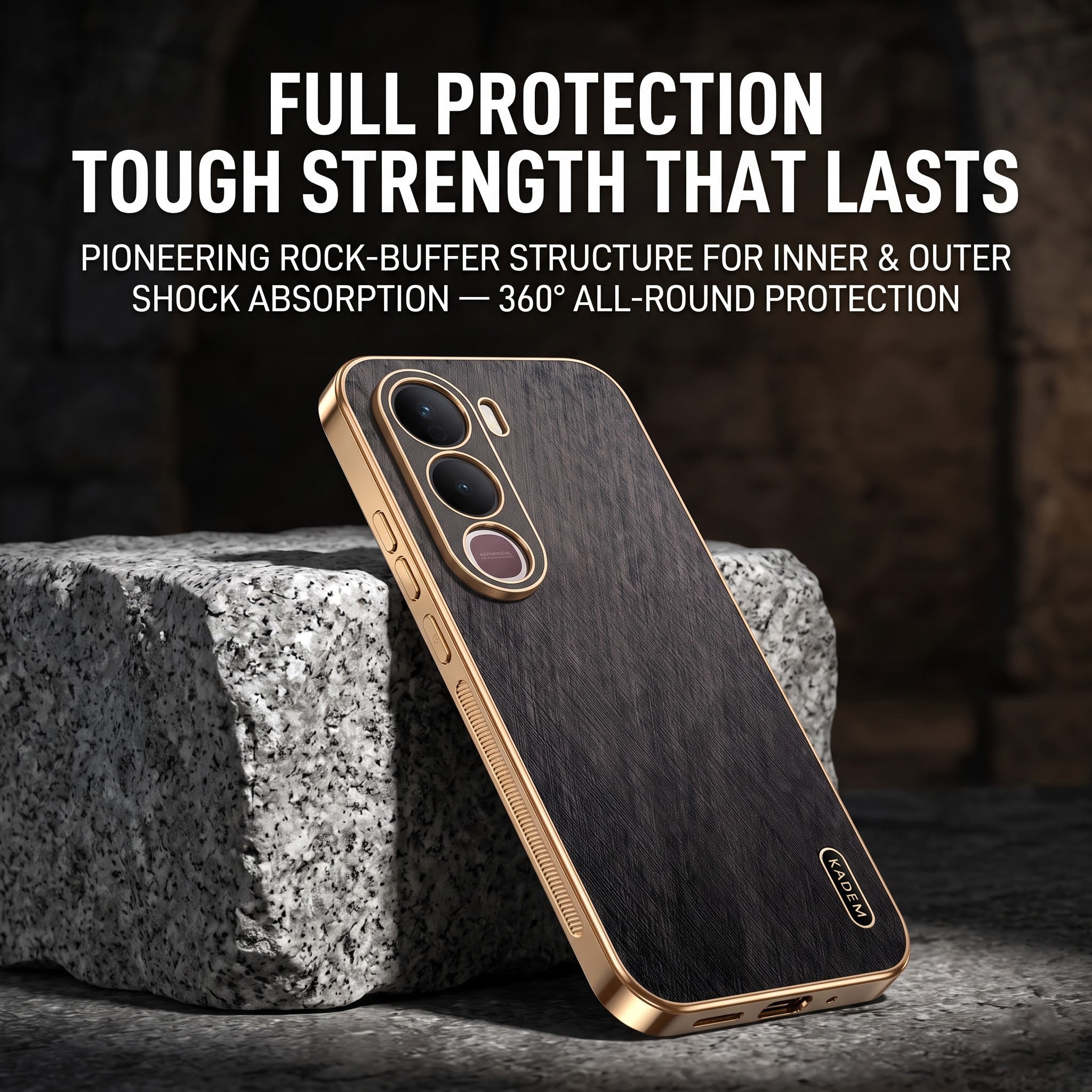 Vivo Y400 Pro 5G Premium Electroplated Frame Gold Thread Pattern Soft Case