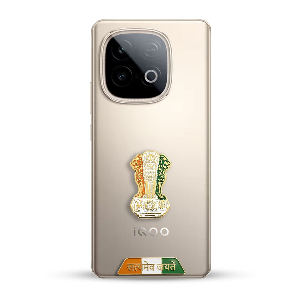 iQOO Neo 10 5G Compatible Satyamev Jayate 3D Metal Emblem Sticker