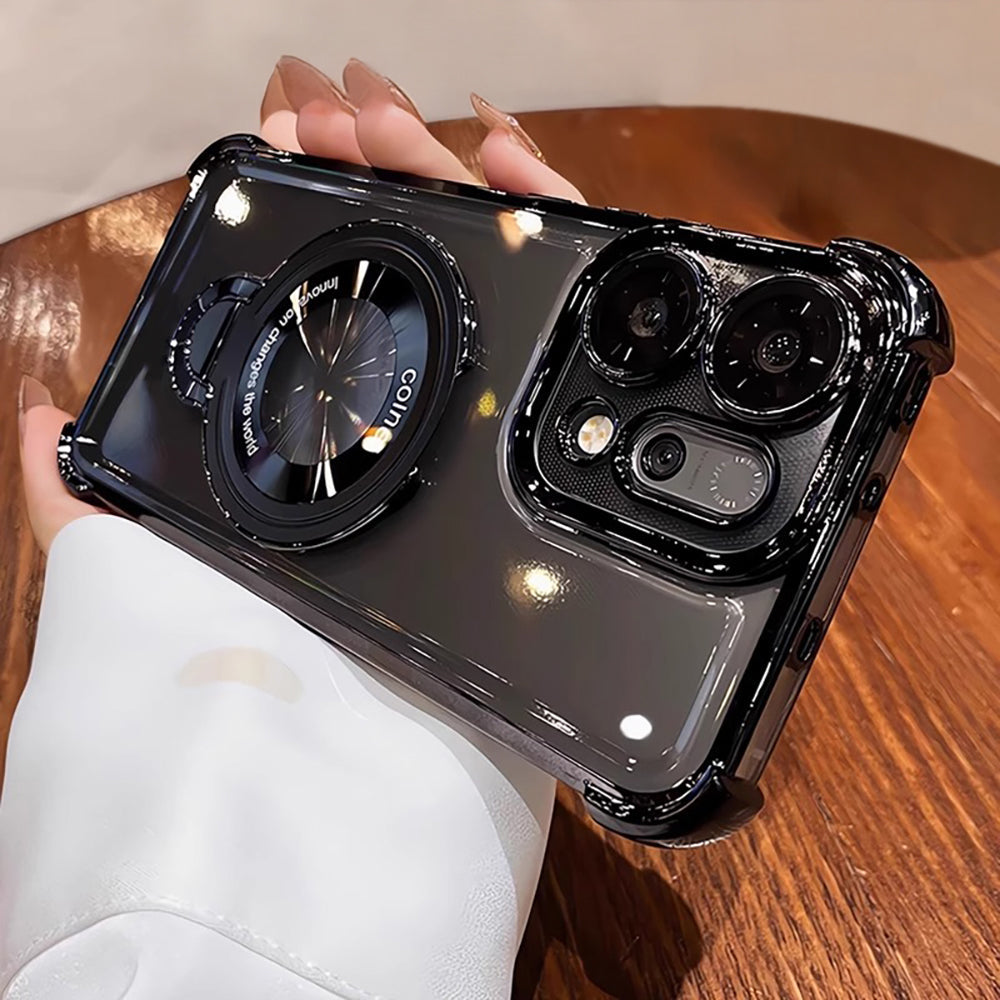 Oppo Reno 14 5G Original Luxury Magnifier Ring Stand Shockproof Airbags Corner