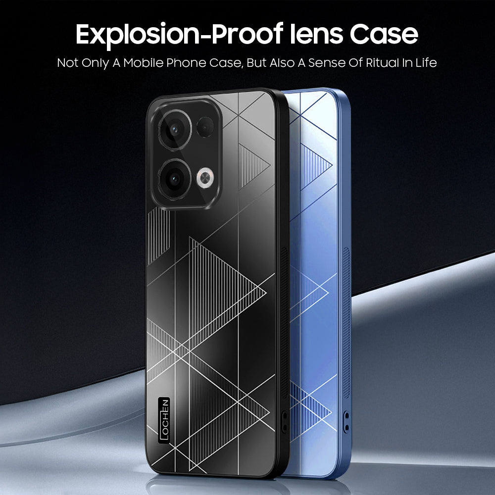 Oppo Reno 13 5G Triangle Pattern Matte Back Shockproof Case