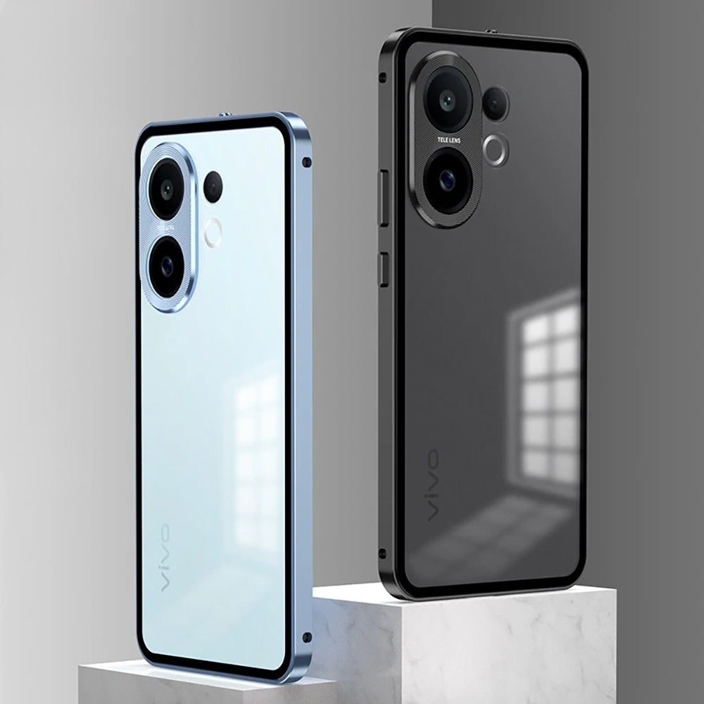 Vivo V60 5G Aluminium Metal Bumper Shield Transparent Back Case