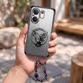 Vivo V60 5G Luxury Shimmer Airbag Butterfly Stand Case with Charm Strap
