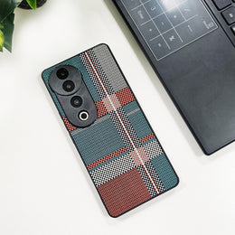 Vivo V40 5G Luxury Grid Pattern Glass Back Shockproof Case