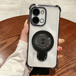 Vivo T5x 5G Luxury Four Corner Invincible Bracket Ring Stand Case