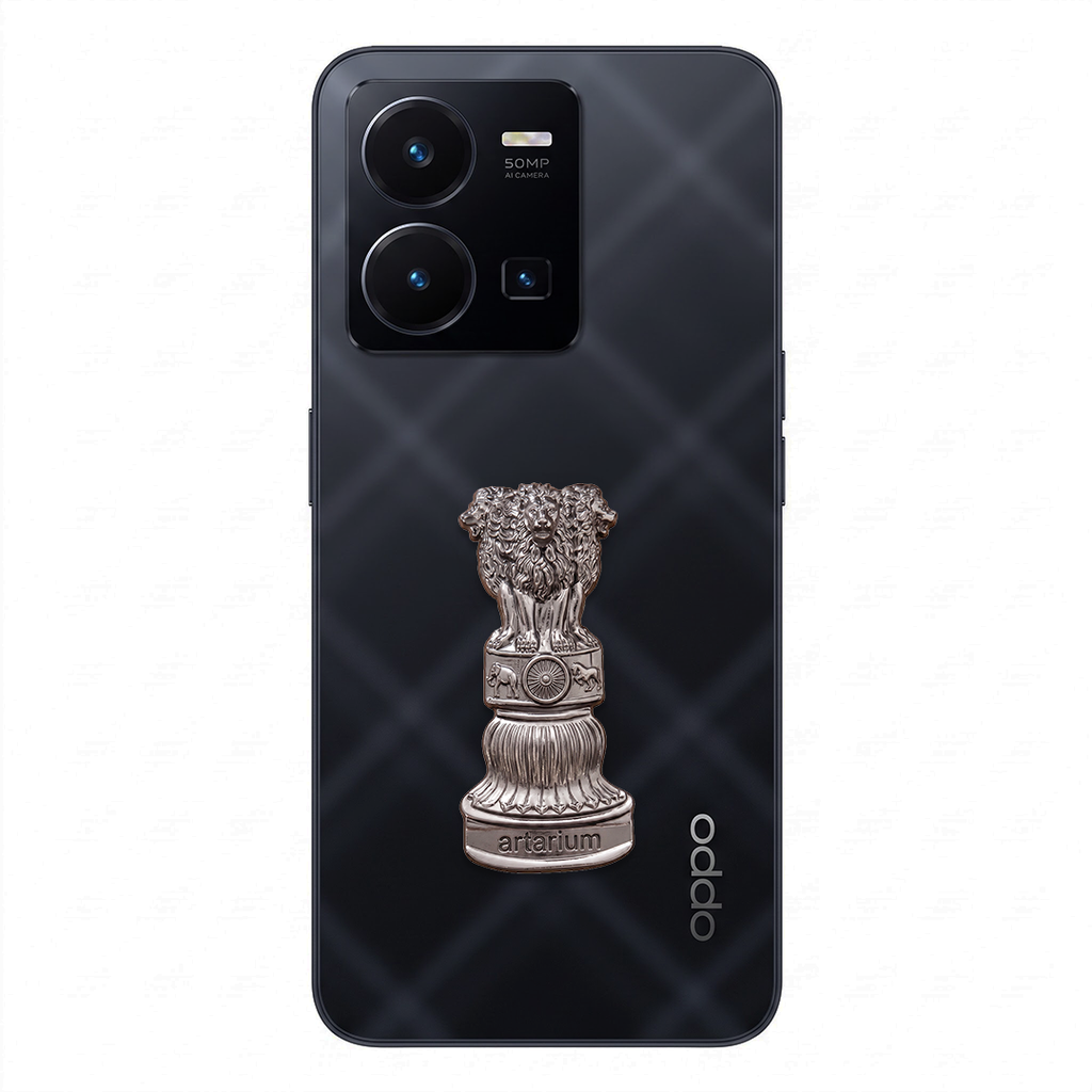 Vivo Y35 5G Compatible Satyamev Jayate 3D Metal Emblem Sticker